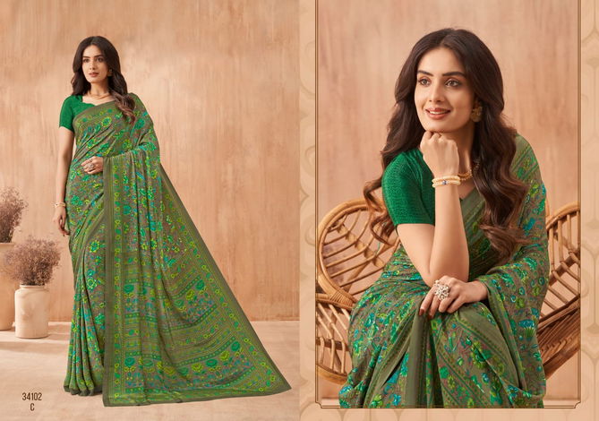 Vivanta Silk 34 By Ruchi Silk Crepe Printed Sarees Wholesale Clothing Suppliers In India